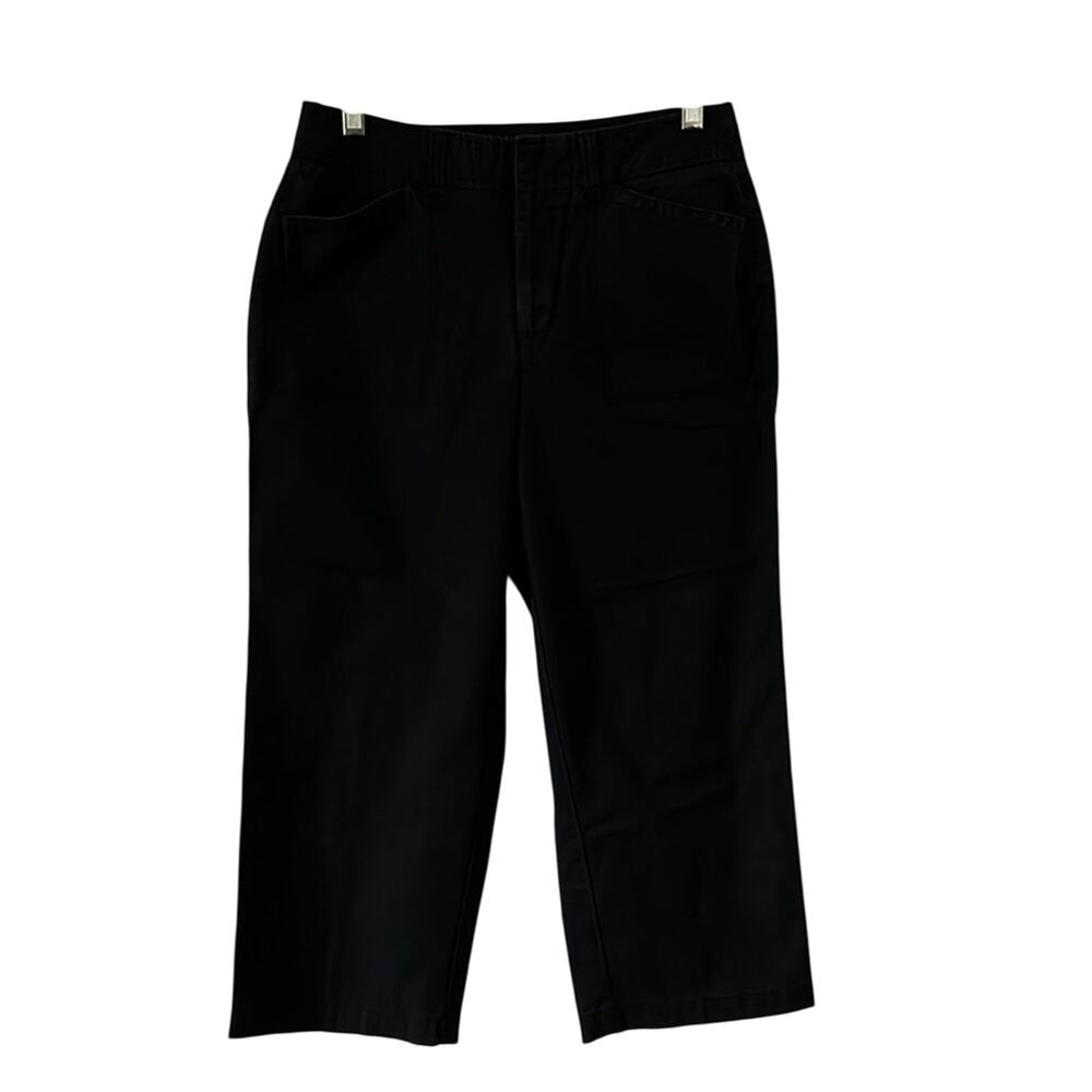 Dockers Black Cropped Capri Pants Woman Size 4 Basic Minimalist